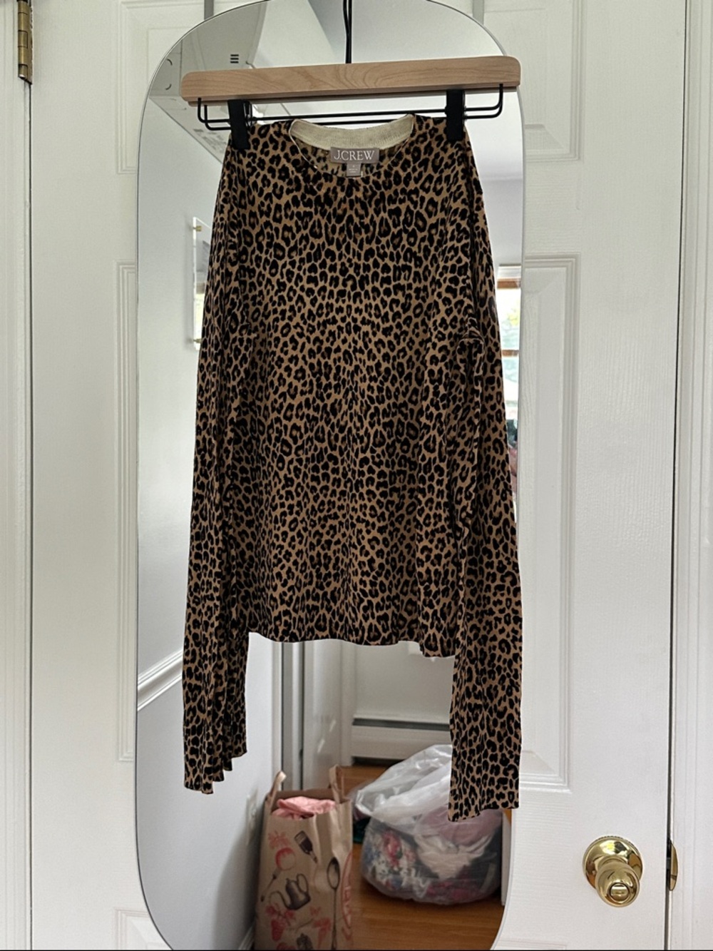 J. Crew Leopard Print Long Sleeve Tee - Brown & Black